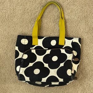 Orla Kiely Black and White Floral Tote Bag